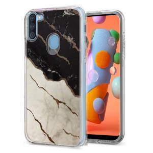 Electroplated IMD Chrome Design Hybrid Case Cover For Samsung A11 - Marble