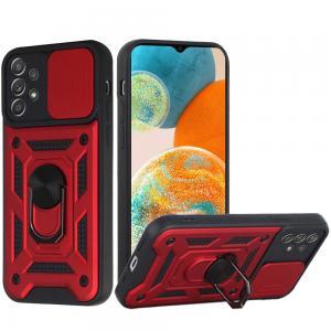 For Samsung A23 5G ELITE Camera Push Magnetic Ring Stand Hybrid Case  - Red