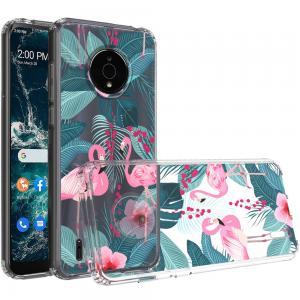 For Nokia C200 Design Transparent Hybrid Case - Flamingo
