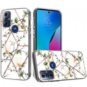For Moto G Play 2023, G Pure, G Power (2022) Floral IMD Chrome Design Shock