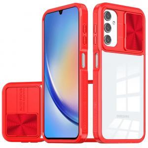 For Samsung A15 5G Fusion Transparent Clear Hybrid Case Cover - Red
