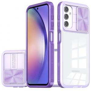 For Samsung A54 Fusion Transparent Clear Hybrid Case Cover - Purple