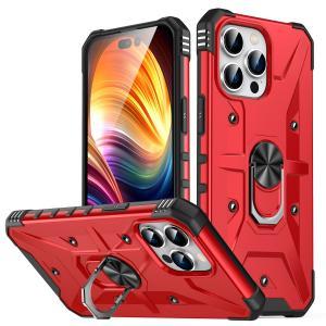 For iP15 Pro Max Lone Unique Magnetic Ring Stand Hybrid - Red