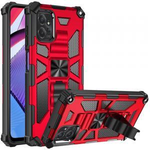 For Motorola G POWER 5G (2023) Machine Magnetic Kickstand Case Cover - Red