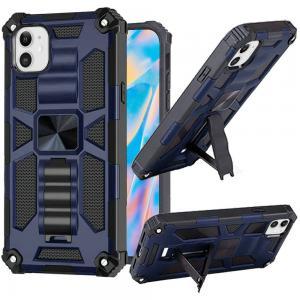 Machine Built-In Kickstand Case Magnetic Mount For IPhone 12 Mini - Blue