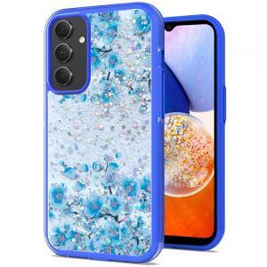 For Samsung A14 5G Floral Epoxy Glitter Colorful Frame Hybrid Case Cover -
