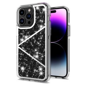 For Samsung A14 5G Sparkle Glitter Hybrid Case Cover - Black