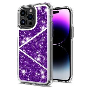 For Samsung A14 5G Sparkle Glitter Hybrid Case Cover - Dark Purple