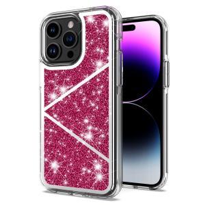 For Samsung A14 5G Sparkle Glitter Hybrid Case Cover - Hot Pink