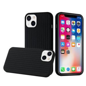 For iPhone 13 Pro Novelty Silicone Thick Woven Design Case Cover - Black