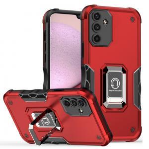 For Samsung A14 5G OPTIMUM Magnetic Ring Stand Hybrid Case Cover - Red