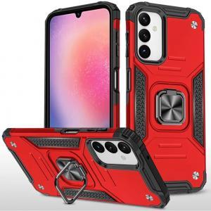 For Samsung A25 5G Robust Magnetic Kickstand Hybrid Case Cover - Red