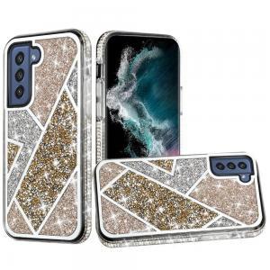 For Samsung Galaxy S22 Plus Rhombus Bling Glitter Diamond Case  - Gold