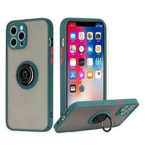 For iPhone 13 6.1 Magnetic RingStand Case Cover - Midnight Green