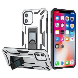 For iPhone 13 6.1 Warship Magnetic Ring Stand Shockproof Hybrid Case Cover