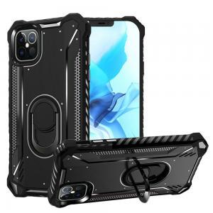 For iPhone 12 Pro Max 6.7 Jacket Design Ring Magnetic Kickstand Case Cover-