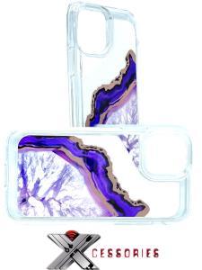 Reflective Hybrid Defender Case for  IPhone 11 Pro -Purple Marble
