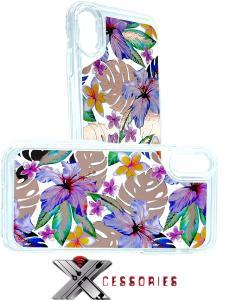 Reflective Hybrid Defender Case for  IPhone XS Max -Flowers