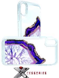 Reflective Hybrid Defender Case for  IPhone XS Max -Purple Marble