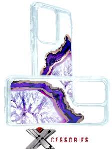 Reflective Hybrid Defender Case for  Samsung S20 Ultra - Purple Marble
