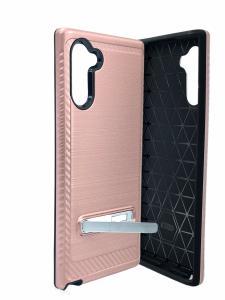 Slim Brushed Edged Lining magnetic kickstand  For Samsung Note 10 - Rose Go