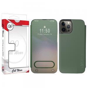 Carbon Fiber Touch Enabled Portfolio Case-Midnight Green-For iPhone 13 Pro