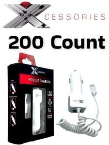200 Count of Xcessories Car Charger for IPhone