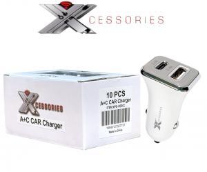 10 Count of Display USB A+C Car Charger