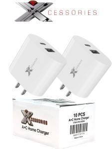 10 Count of Display USB A+C Home Charger