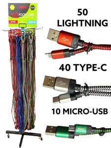 100 Count ZINC Charging Cables 10 FT